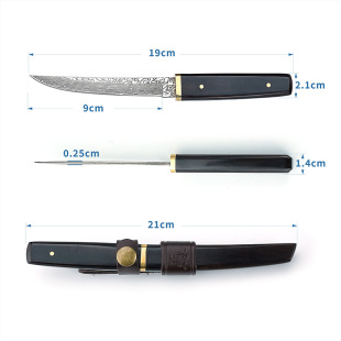 New fruit knife Damascus straight knife portable portable knife outdoor wooden handle knife slightly outdoor knife camping knife