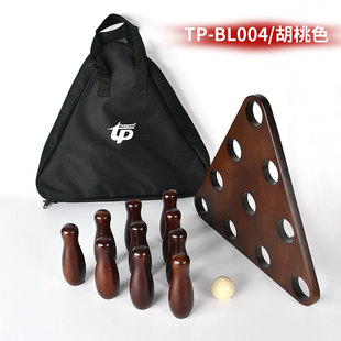 Solid wood bowling suit game set with shuffleboard table with handbag