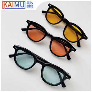 New trend ocean sheet rice nail sunglasses European and American retro small round frame sunglasses cross-border wholesale color sunglasses