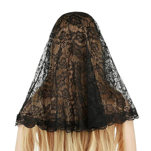 Амазонка Свадебное кружевное кружево Mantilla Celebs Muslin Church Flags Короткая латинская шаль