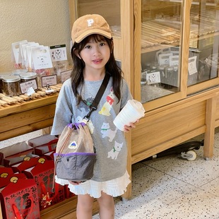 Children's Backpack Camping Bag Outdoor Travel Backpack Crossbody Bag Children's Storage Bag Canvas Toy Small Schoolbag