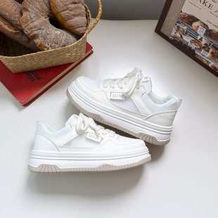 Beier Korean Style Chic Mesh White Shoes Women's 2024 New Summer Thick-soled All-match Casual Lightweight Shoes