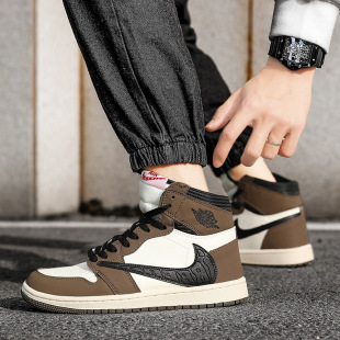 Aj1 высокие мужские туфли красные синие туфли пары кроссовок dunk Ao Bing три принца дракона смотрят вверх