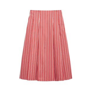Striped printed suit women's clothing 2025 summer European and American cross-border off-shoulder short vest with suspenders high waist mid-length skirt