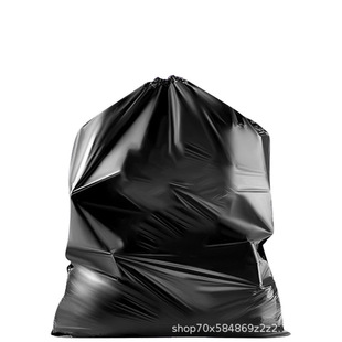 Black Extra Large Tear-free Drawstring Garbage Bag Storage Affordable Kitchen Bathroom Dormitory Double-sided Thickened Plastic Bag