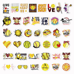 60 Luminous Baseball Stickers Sport Style Water Bottle Notebook Envelope Stickers DIY Party Decoration