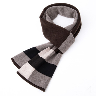 Wool Scarf Autumn and Winter New Color Matching Scarf Warm High-end Gift All-match Cold-resistant Small Thick Scarf for Male Girlfriend