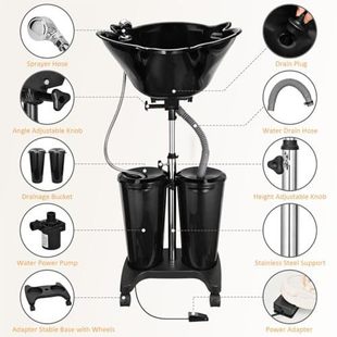 Portable Salon Deep Shampoo Basin Bathroom Sink Hair Clip Salon Basin Washing Hose Adjustable Washer