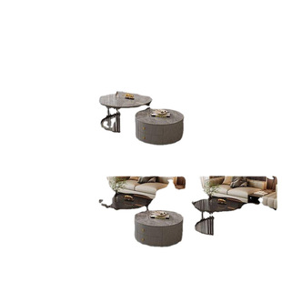 Coffee Table Light Luxury Modern Simple Living Room Household Small Apartment Nordic Side Table Marble Rock Plate Round Small Coffee Table Table