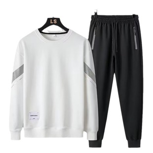 Men's New Round Neck Sweatshirt Sports Casual suit Men's Winter Loose All-match Sportswear Two-piece Set Ins Trendy
