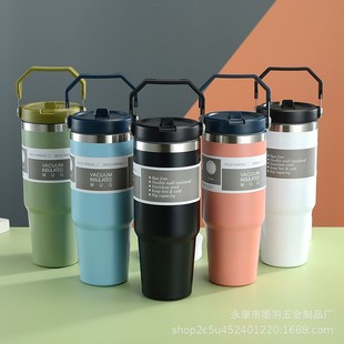 Трансграничный новый 30oz автомобильная чашка двухслойная ледяная соломка чашка из нержавеющей стали
