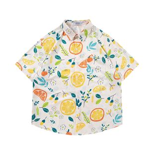 Thirteen lines wholesale new antique shirt men's and women's Hawaiian beach flower shirt port style waitmore short sleeve