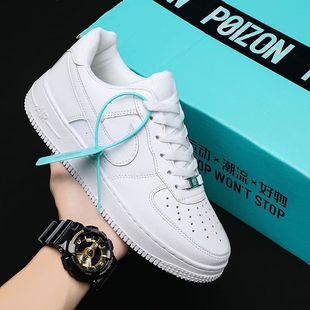 ISNSPNO Non-slip Air Force One Men's and Women's Pure White AF1 Low-top White Shoes Anti-official Sports Casual Board Shoes