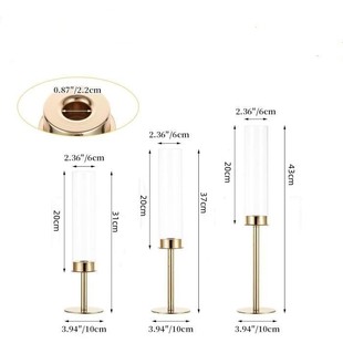 Cross-border European-style retro glass candle holder ornaments metal plating wedding birthday party table layout props