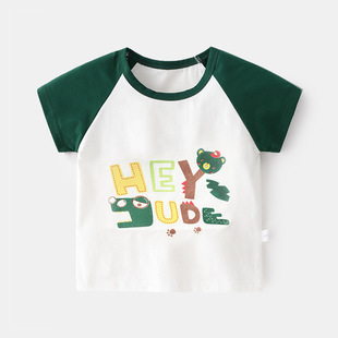 Children's Short-sleeved Cotton T-shirt 0-3 Years Old Baby's Stretch Half-sleeved Top Baby's Summer Sweatshirt Children's Wear