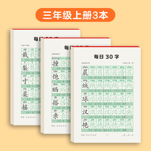 First grade, second grade and third grade primary school students practice copybook in the first volume and the second volume of Chinese synchronous tracing red people's education version of the script copybook