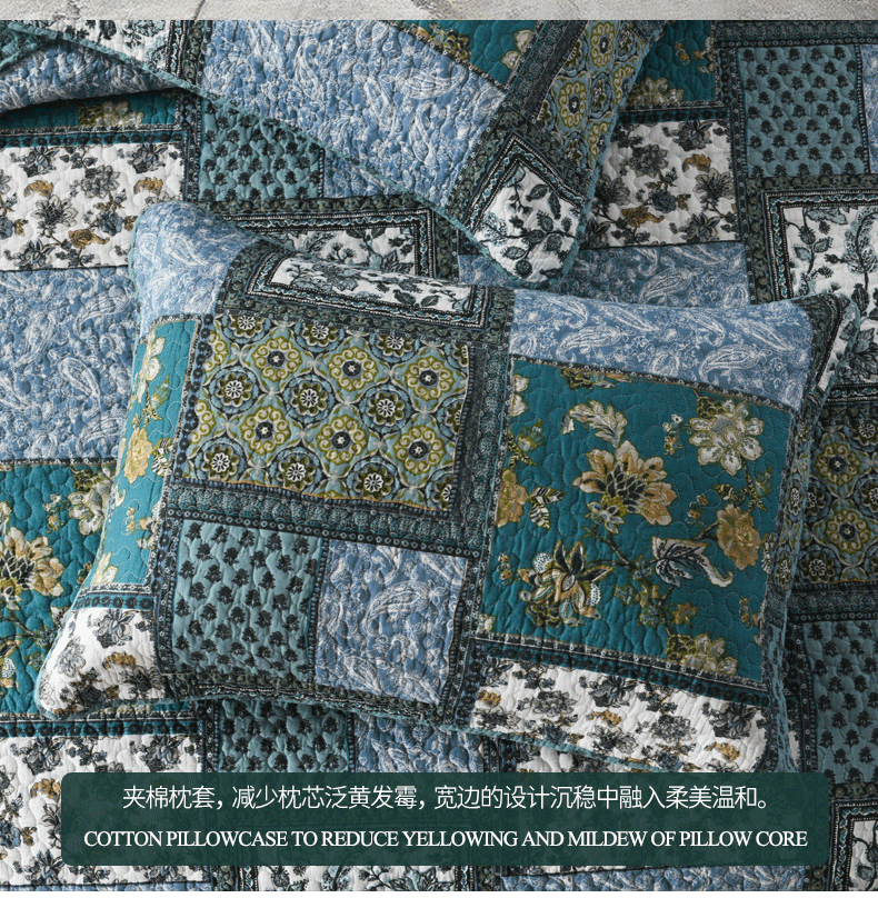 Heyan Home Textile Foreign Trade Double-sided Quilted Cotton Pillow Case Plus Edge Thickened Washed Cotton Pillow Case Factory Wholesale
