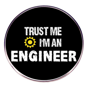 Believe I am an Engineer brooch Engineer cartoon English pin alloy paint enamel badge