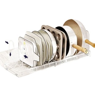 Kitchen Countertop Retractable Bowl and Plate Storage Rack Household Multifunctional Dishes Drain Rack Storage