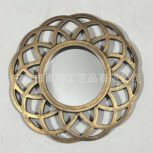 New European Retro Bathroom Wall-mounted Beauty Mirror Pattern Rust Makeup Mirror Bathroom Mirror Hotel Decorative Mirror