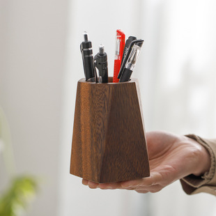 Wooden Pen Conner Simple Creative Solid Wood Storage Box Study Stationery Storage Box Office Desktop Decoration Pen Conner