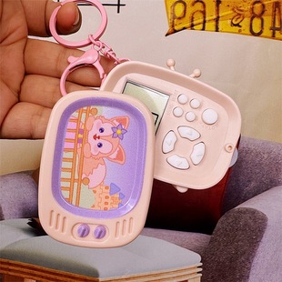 Creative cute mini handheld TV Tetris retro nostalgic game machine keychain pendant wholesale