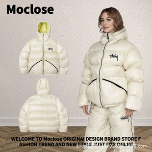 Moclose американская уличная осень-зима на открытом воздухе свободная теплая сплошная цветная мужская и женская пуховая куртка для пары