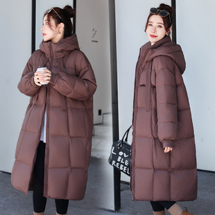 Off-season Thickened Down Cotton-padded Coat Women's Long Over-the-knee Korean Loose Cotton-padded Coat Bread Suit Winter New Cotton-padded Coat Coat