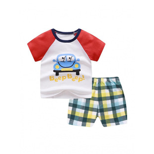 Children's cotton T-shirt summer baby boys and girls baby short sleeve shorts suit baby half sleeve children's clothing wholesale