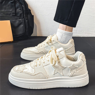 Men's Shoes Summer 2024 New Breathable Sports Sneakers Korean Style Trendy All-match Shoes Men's Non-slip Student Trendy Shoes