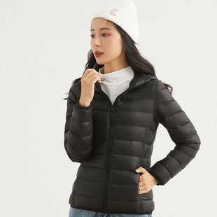 New plus size women's Down Jacket Women's hooded short student Korean style cute slim light stand collar loose coat women