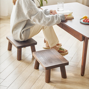 Burned Tung Wood Low Stool Solid Wood Small Bench Living Room Wooden Japanese Adult Solid Small Wooden Stool Wooden Stool Shoe Changing Stool