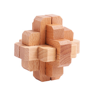Children's educational gifts mortise and tenon kongming lock Luban lock full set of wooden year-old suit gift toys nostalgic cross-border