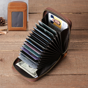 1121 foreign trade Taobao supply genuine leather men's driving license coin purse organ card holder first layer cowhide wallet retro