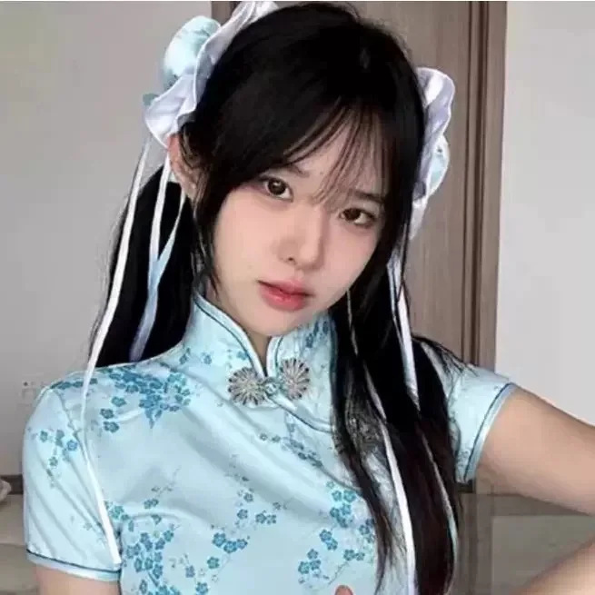 Straw Girl Cyber Popular Zhonghua Niang Cheongsam Sexy Slim-Fit Slimming National Style New Chinese Style Improved Small Chef Niang 1660