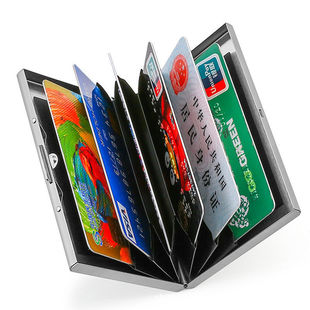 Portable Anti-theft Brush Anti-degaussing Metal Card Case Men and Women Simple Compact Shielding RFID Card Case Stainless Steel Card Case