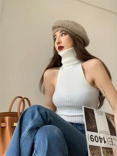 High Street Spice Girls New Sleeveless Vest New Slim-fit Outer Wear Knitted European and American Ins Short Tight Base Top