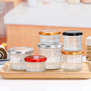 75ml Wide-mouth Bird's Nest Fresh Stewed Bottle Honey Jam Bottle Flower Jelly Caviar Split Glass Bottle Pickles Sealed Jar