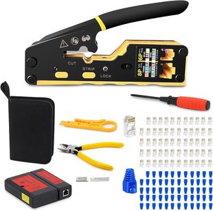 Household suit wire pliers network crimping test perforated crystal head making manual pliers tool combination hardware