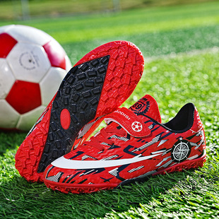 Cristiano Ronaldo Children's Velcro Football Shoes Men's and Women's Spikes Broken Nails Middle and Large Children's and Primary School Students' Lawn Competition Training Sneakers