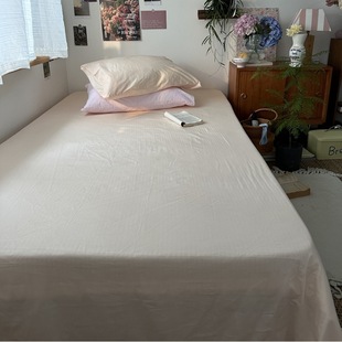 Ins Pure Color Simple Pure Cotton Single Piece Bed Sheets Pure Cotton Single Product Bed Sheets 1.8 Fitted Bed Sheets Mattress Protector Bed Cover Wholesale