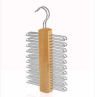 Good Lady Production Solid Wood Tie Rack Multifunctional Wooden Tie Hanging 10-Layer Silk Towel Rack Processing Customization