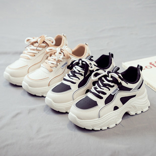 Spring 2025 New White Shoes Women's Shoes All-match Sports Dad Shoes Thick Sole Board Shoes Internet Celebrity Ins Explosions Spring and Autumn