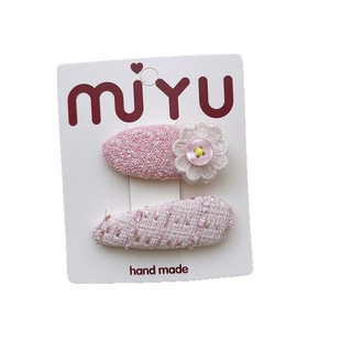 New Korean Style Pink Style Fabric Bow Children's bb Clip Bangs Hairpin Girl's Sweet Korean Style Hairpin Hair Accessories