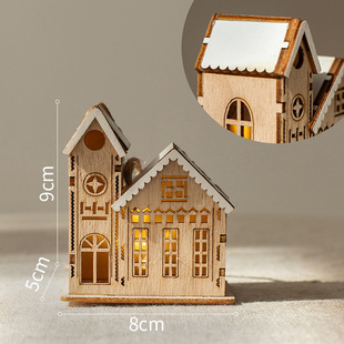 Snow House Lights Glow Christmas Tree Accessories Pendant Ornaments Holiday Atmosphere Party Lights Ball Charm Nightlight