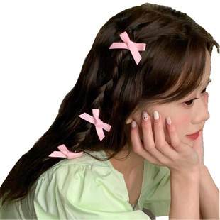 Ribbon Bow Hairpin Clip Mini small size Bangs Clip Side Clip Broken Hair Clip Girly Hair Jewelry Elegant