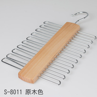 Wholesale Multifunctional Solid Wood Tie Rack Household Wooden Men's Tie Belt Belt Silk Scarf Multi-Row Hanger in stock