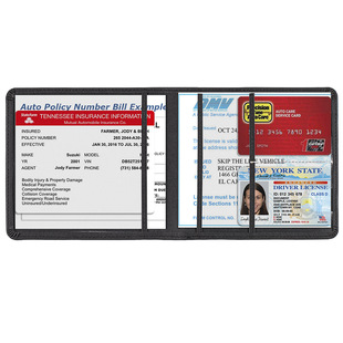New product car insurance data file protection sleeve clip car business card storage card bag PU leather identity driver's license