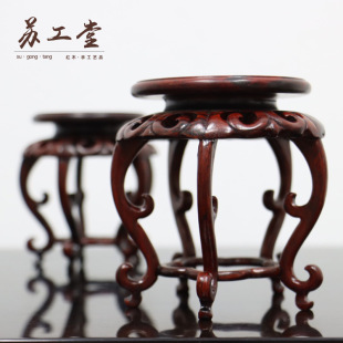 Red Sour Branches Hollow Small Fragrant Base Vase Buddha Statue Crafts Ornaments Bracket Living Room Decoration Redwood Ornaments