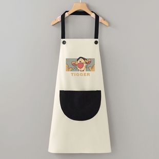 Fashion cartoon waterproof oil-proof apron kitchen household waist dining men's and women's work clothes apron customizable logo